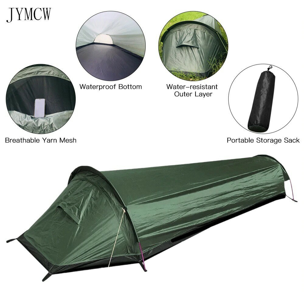 超軽量ソロテント パッキングテント 屋外キャンプ寝袋 山岳 登山 クライミング アウトドア 一人用テント TCJL002