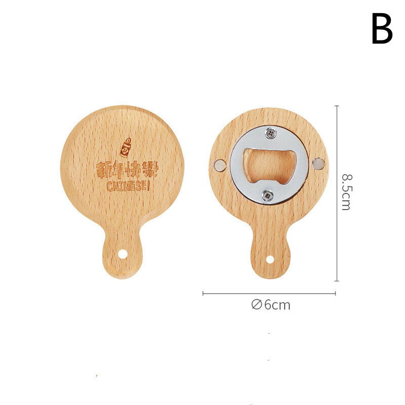 NEW! クリエイティブ木製マグネットドリンクビール栓抜き【3枚】tbq196