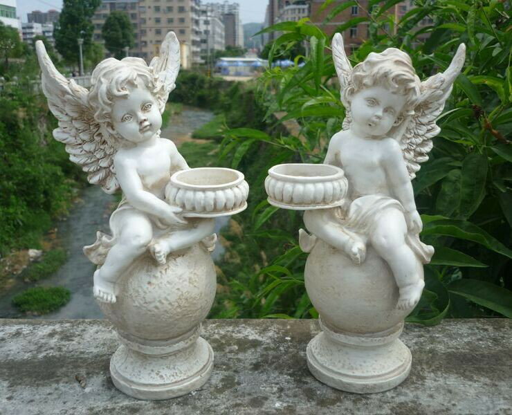 NEW! 天使の庭の装飾の小像2個セット tbq212