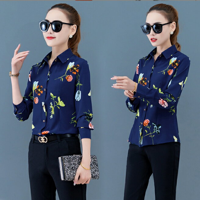 樂天商城 - シャツ 長袖 花柄 レディースファッション tbq979