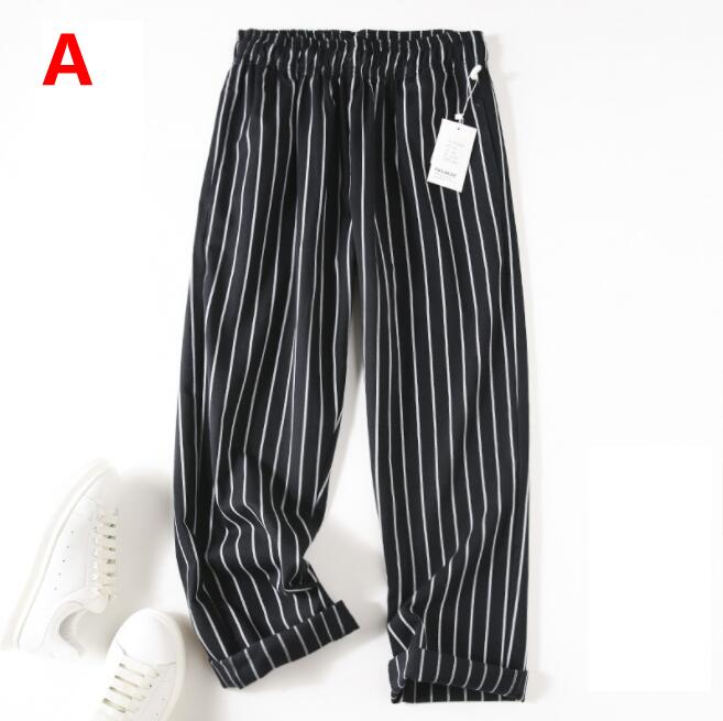 樂天商城 - ☆新品ストライプ メンズ 綿混 洗い加工 ストレートパンツ 通気速乾 薄手 細身 夏 毛玉防止 着心地良い カジュアル スラックス