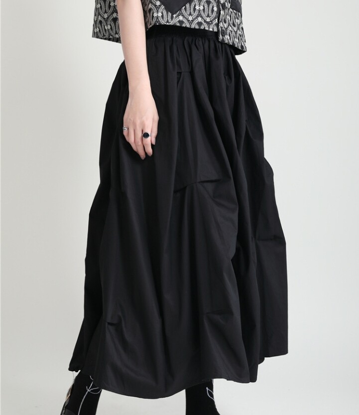 樂天商城 - スカート 夏 ハイウエスト ミドル丈 無地 ゆったり 快適 レディース ファッション ibq038