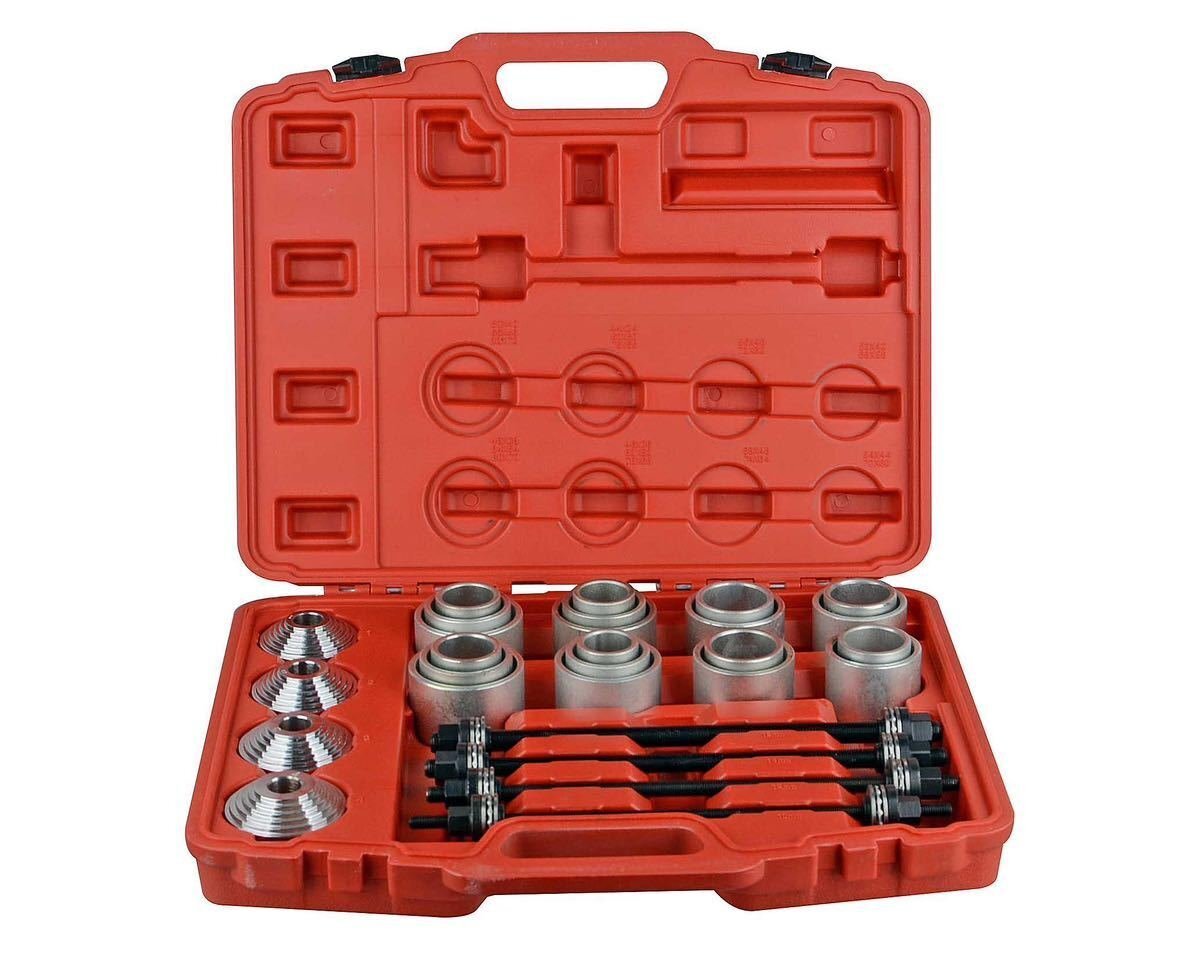 汎用 28点組 ブッシュ ベアリング マウント 脱着 圧入 交換 特殊工具 SST 油圧プレス 治具 スレーブ ア..