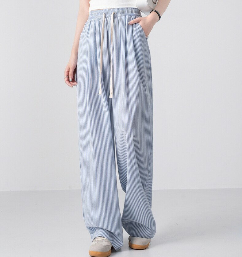 樂天商城 - ワイドパンツ ストライプ 無地 ゆったり 快適 レディース ファッション