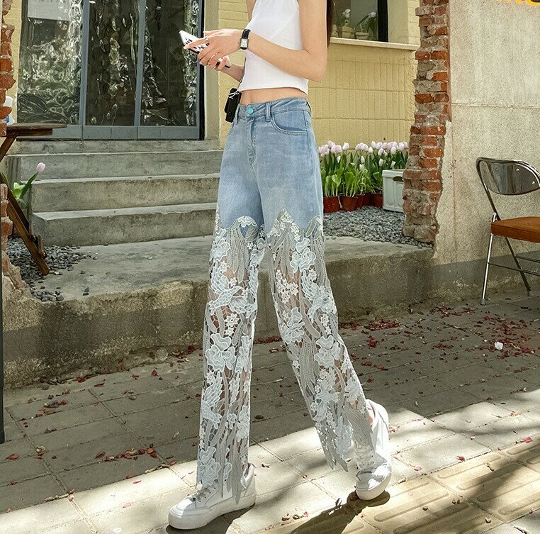 樂天商城 - デニムパンツ レース ゆったり 快適 レディース ファッション