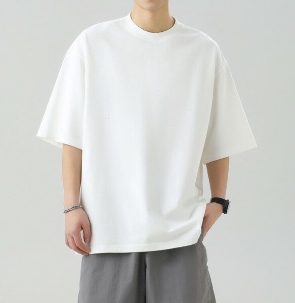 樂天商城 - Tシャツ 半袖 ラウンドネック 無地 ゆったり 快適 男女兼用 ファッション