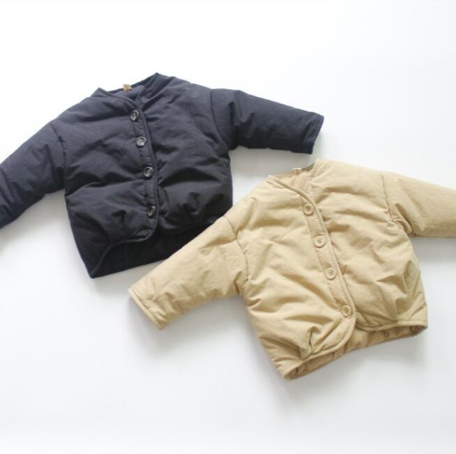 樂天商城 - キッズ ジャケット 中綿コート 綿入れ コットン 秋冬 子供服 アウター 男の子 女の子 無地 シンプル おしゃれ 保温 防寒 長袖 軽量 柔らか 80cm 90cm 100cm 110cm 120cm 130cm 140cm ブラック カーキ ナチュラル カジュアル 通園 通学