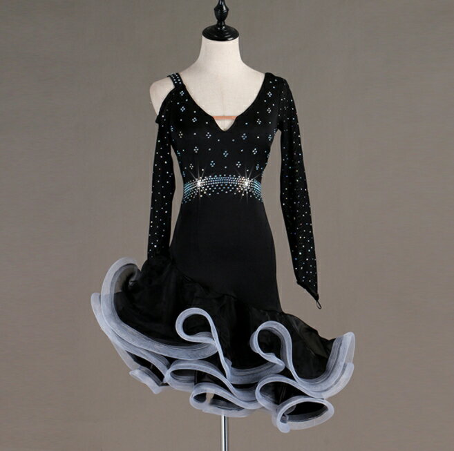 樂天商城 - レディー社交ダンス衣装　ダンスドレス　ルンバドレス　競技　2色選択可 ibq02