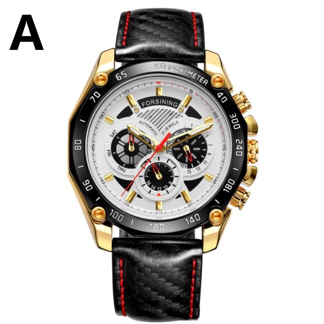 男性腕時計 43mm 機械式 自動巻き 多機能 カレンダー 曜日表示 メンズウォッチ ステンレス 夜光 防水 ..