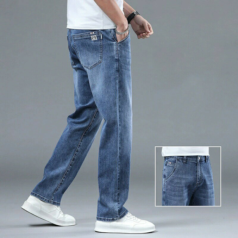 樂天商城 - メンズ ジーンズ デニムパンツ ストレート 裏起毛 暖か 通常タイプ 秋冬 ゆったり ストレッチ 中高腰 ジーパン カジュアル シンプル 無地 大きいサイズ 29〜42インチ 洗い加工 ブルーA ブルーB ブルーC