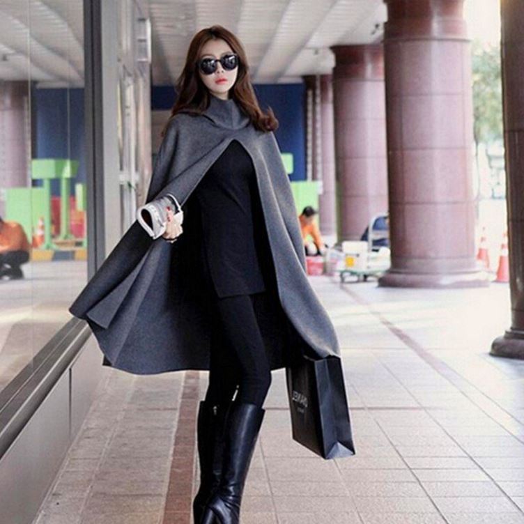 樂天商城 - レディース ポンチョコート ファーコート 羽織り　フード付き コート 体型カバー bbq029