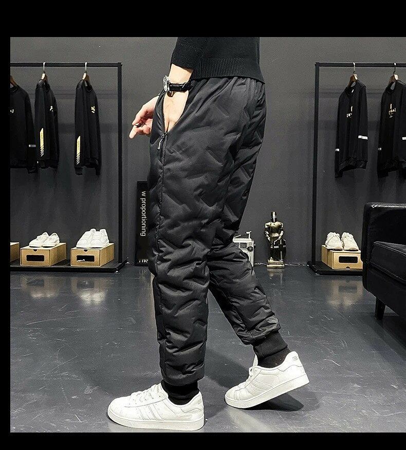 NEW 厚手90％ホワイトダックダウンパンツ size:M〜5XL　紳士 通勤 通学 防寒 バイ...