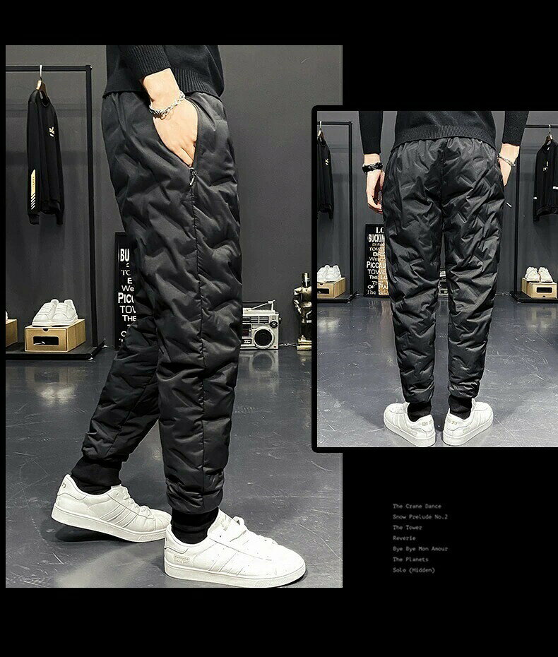 NEW 厚手90％ホワイトダックダウンパンツ size:M〜5XL　紳士 通勤 通学 防寒 バイ...