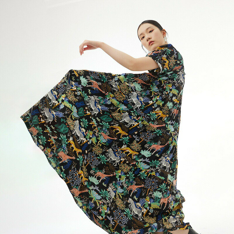 樂天商城 - NEW レディース 長袖/半袖 アニマルプリント ワンピース bbq082