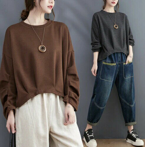 NEW レディース 丸襟カバー Tシャツ カジュアルパーカーbbq156