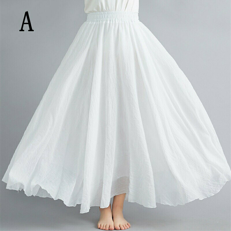 樂天商城 - NEW 夏 レディース ふんわりスカート ロング 無地大きいサイズ bbq169