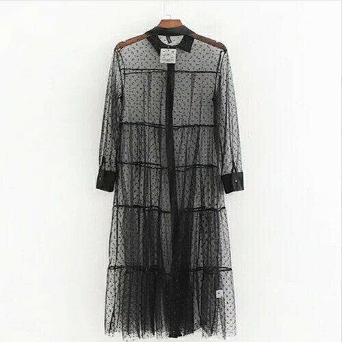 NEW レディース ドットネット シースルー ワンピース bbq175