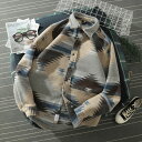 NEW 暖か厚生地 民族ネイティブ オルテガ MIXカラー ネルシャツ L程度 ジャケット メンズ トップス bbq310