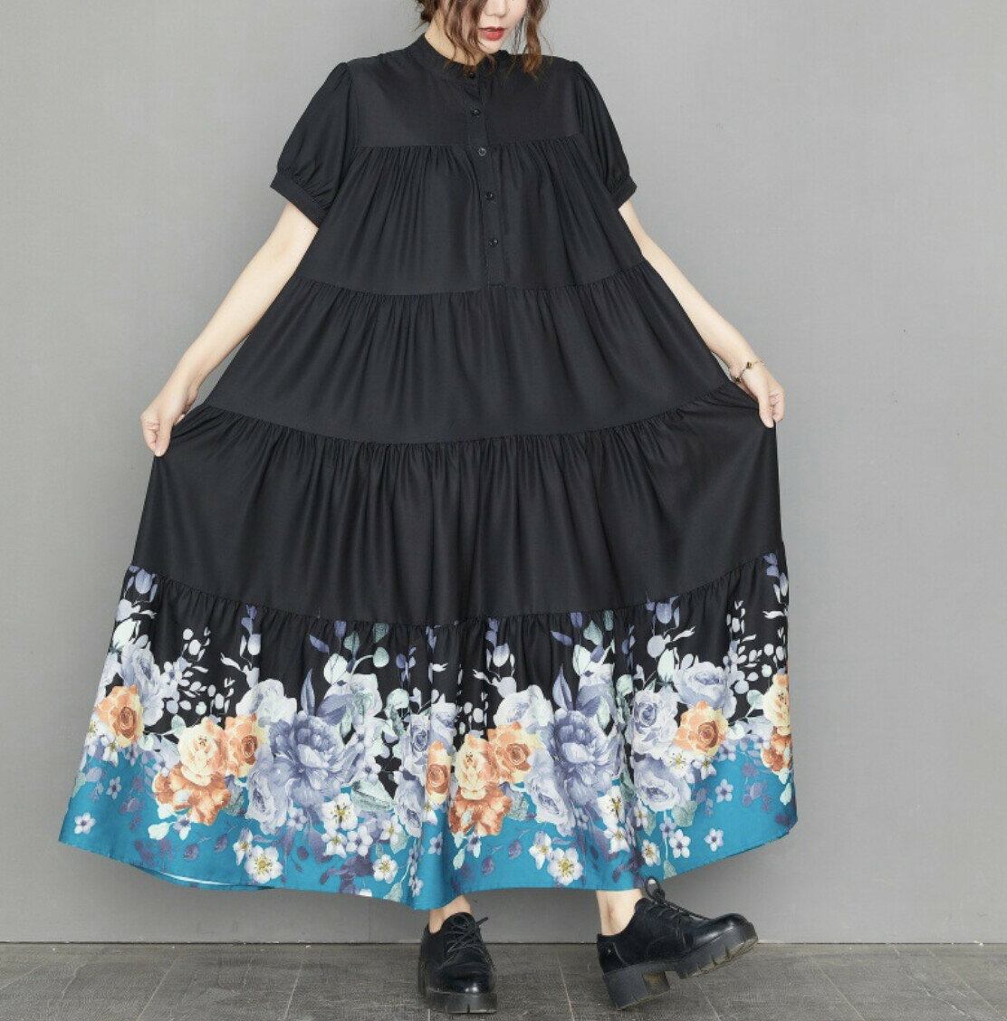 樂天商城 - NEW レディース プリント 半袖 ワンピース bbq374