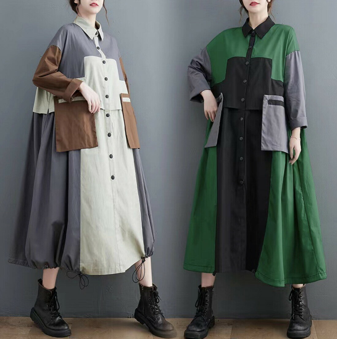 樂天商城 - NEW レディース 秋冬新作インパクトのあるゆったりとしたミッドロングトレンチコート bbq633