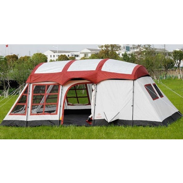 ★状態：新品未使用　★カラー：画像参考1六つ窓、広いスペース、通気性が良い適用人数：8-12人外部材質：ポリエステル外部防水：2000-3000mm　メッシュ素材：通気性メッシュベース素材：PE布内部防水：1000mm　インナーロッド素材：ガラスファイバー+鉄サイズ：600cm*215（H）cm*360cm　梱包サイズ：25 *80cm　