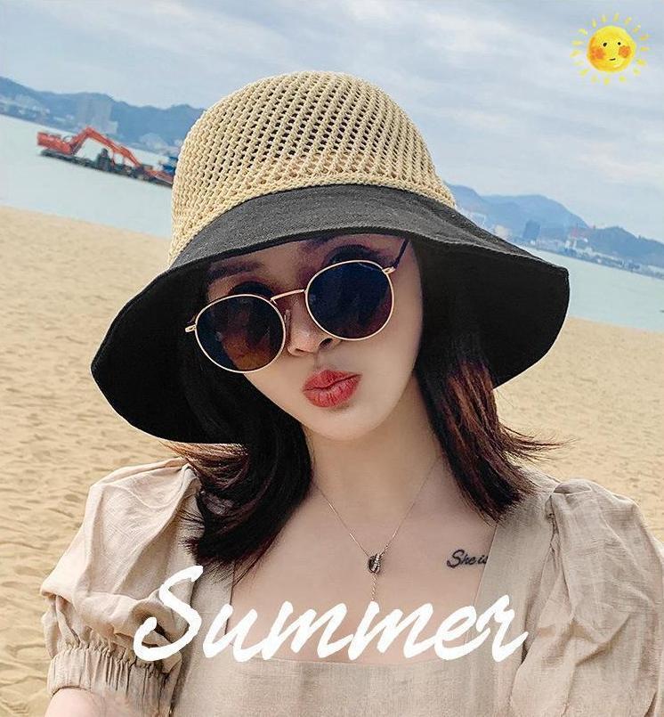 樂天商城 - UVカット帽子 レディース 麦わら風ハット 折りたたみ 日よけ帽 つば広 リボン付き 通気性抜群 夏用 紫外線対策 旅行 海 ビーチ アウトドア ファッション おしゃれ かわいい ブラック オレンジ ブルー イエロー 軽量 サイズ調整可能