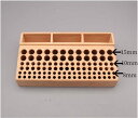 【木製ツールスタンド 98穴】レザークラフト工具収納ラック モデリングツール ブラシ立て 穴径15mm10mm8mm 卓上収納 木工工具スタンド コンパクト おしゃれ 木製 小物整理ラック DIY 手芸 クラフト用品用 Burlywoodカラー