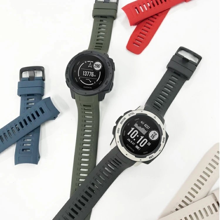 GARMIN ガーミン ベルト バンド Instinct インスティンクト 交換用バンド シリコン 防水仕様 フィット 柔軟 ランニング 腕時計バンド シリコンベルト