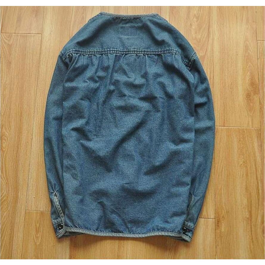 ヴィンテージ復刻アメカジ デニムカバーオール 綿 ワークジャケット インディゴ 作務衣 男前 サイズM-2XL選択