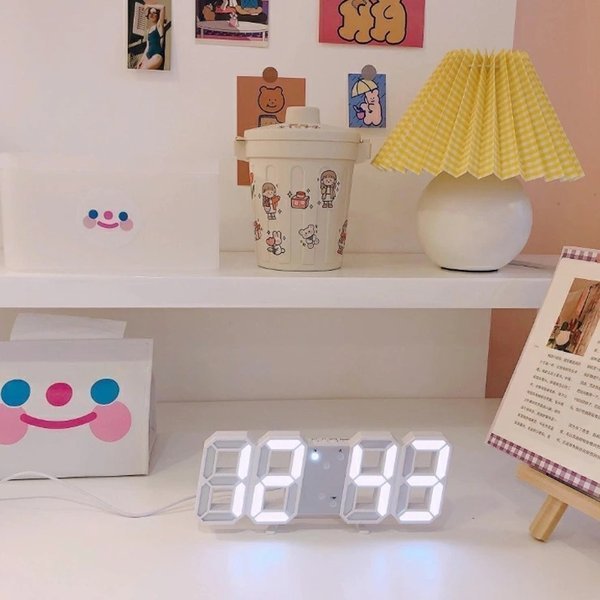 樂天商城 - LEDデジタル 時計 置き時計 壁掛け時計 ウォールクロック LED時計 小型 目覚まし時計 おしゃれ かわいい 時間 USB電源 省エネ