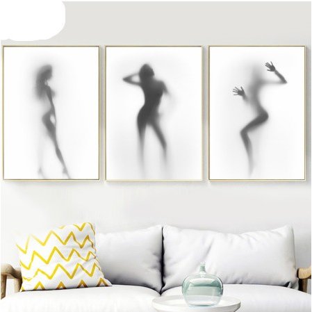 セクシーな女性 ヌード 裸 女 かすんだ 北欧ポスター プリント 壁アート キャンバス 絵画 壁の写真装飾..