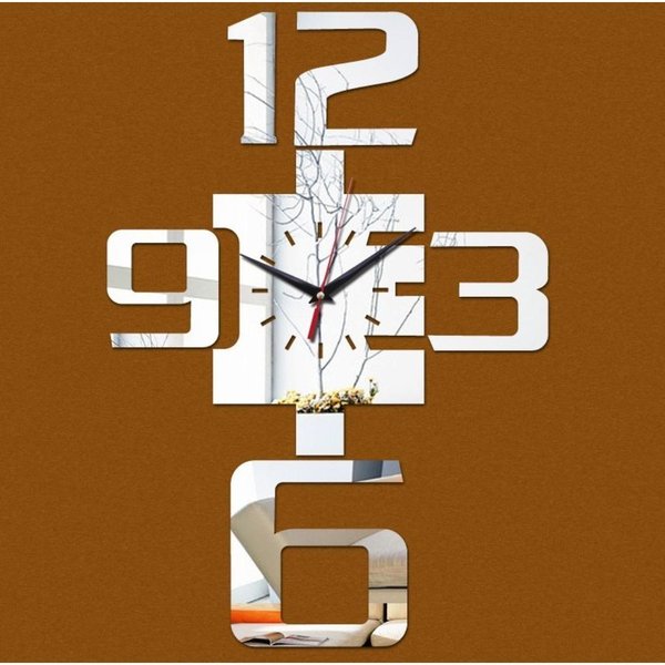 時計 壁掛け 3D 鏡 ミラー 数字 デザイナーズ 北欧モダン DIY お洒落 面白 輸入雑貨 インテリア 高性能 [2]