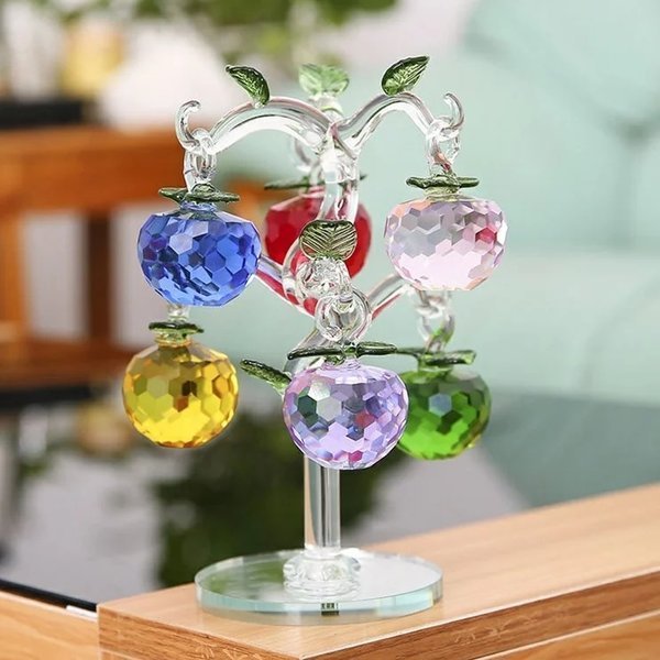 Interior Accessories - 置物 小さなりんごの木 クリスタル 16cm (カラフル)