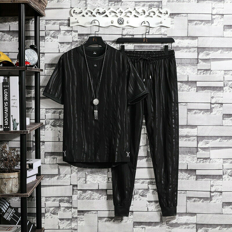 樂天商城 - セットアップ メンズ 夏 半袖 ジャージ 上下セット 半袖 薄 男性 カジュアル ズボン トップス 無地 涼しい 部屋着