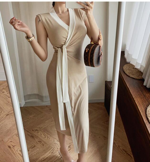 タイトワンピース セクシーワンピース　ロングドレス 前開き　ミディアム パーティードレス 上品 二次会 結婚式