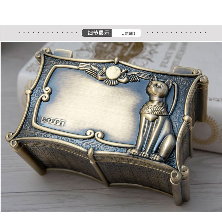 樂天商城 - エジプト猫もいます ヴィンテージ宝箱 小物入れ アンティーク ジュエリーボックス 古代 置物 バステト 大英博物館