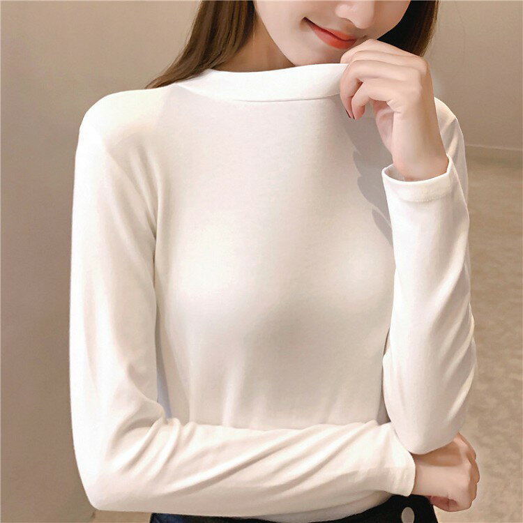 樂天商城 - tシャツ レディース 長袖 秋冬 コットン混紡 シンプル 無地 定番 着回し ゆったり M~XL大きいサイズ Tシャツ ベーシック カットソー カジュアル ジュニア アウター クルーネック セレブファッション コーヒー 桃色 白い 黒い カーキ あんず色 赤 青