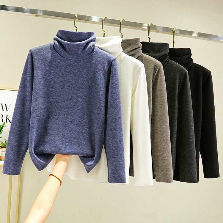 樂天商城 - トップス レディース リブニット ハイネック きれいめ 長袖 ニット 無地 春秋冬 冬服 秋服
