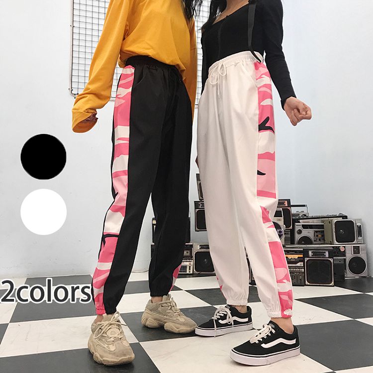 樂天商城 - テーパードパンツ ロングパンツ レディース 長ズボン 学生 スポーツ 原宿風 ボトムス きれいめ M/L大きいサイズ ウェストゴム カジュアル オールシーズン 春夏秋冬 hiphop ダンス パンツ 20代 30代 40代