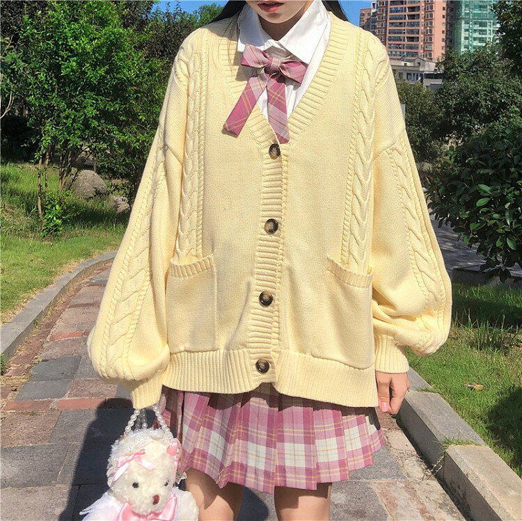レディース 女子高生 JK 長袖 ニット セーター カーディガン 秋冬 学生 スクール 制服 クリスマス パーティ 衣装 コスプレ イベント