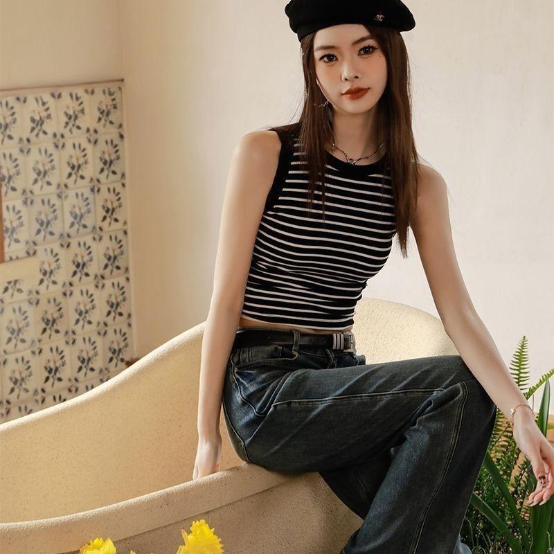 樂天商城 - タンクトップ レディース トップス ノースリーブ シンプル カップ付き 重ね着 タンク 定番 着回し フリーサイズ カ 大人 おしゃれ 10代 20代 30代 40代 50代 60代 春 夏 秋 冬 オールシーズン お洒落 カジュアル かわいい かっこいい ボーダー柄