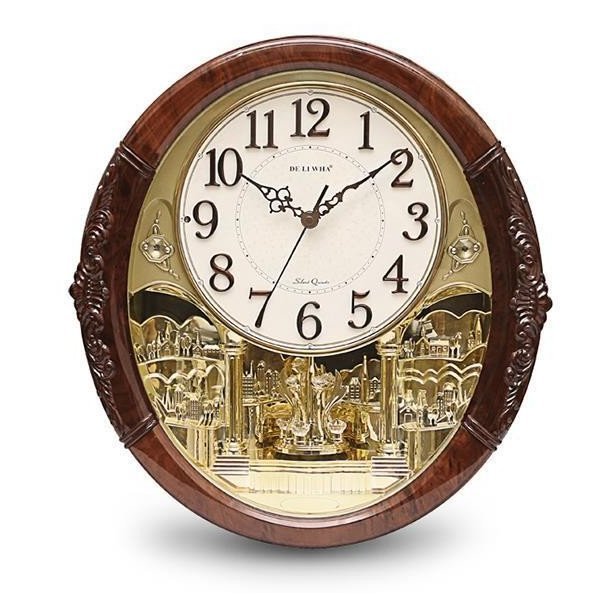 樂天商城 - 高級 ヨーロピアンスタイル時計壁掛け時計ミュート居間音楽の時間クォーツ時計モダンクリエイティブ世帯ぜいたく雰囲気