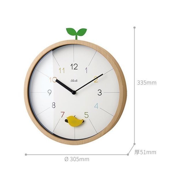 樂天商城 - 高品質 和風 無垢材 居間 時計 ミュージック 整数 時間 壁掛け時計 シンプル 子供部屋 クォーツ時計