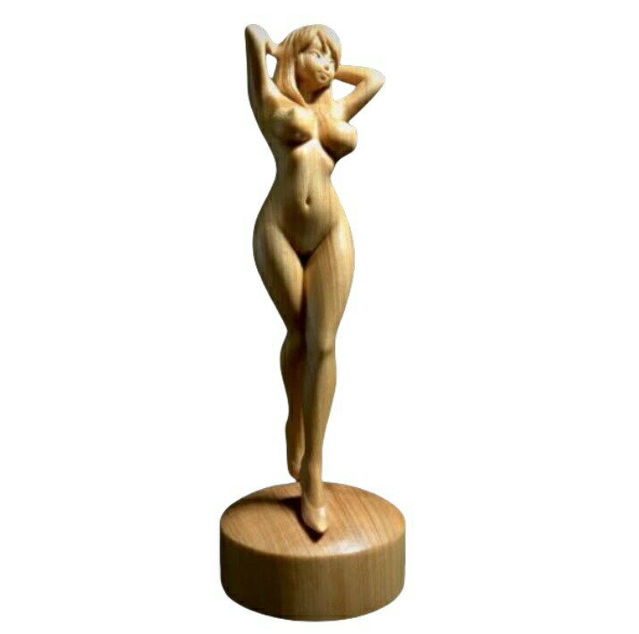 崖柏 木彫り 女性像 裸婦像 フィギュア 彫刻 彫像 ハンドメイド 木製オブジェ インテリア 高級置物 美術工芸 装飾品 ギフト プレゼント