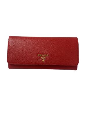 プラダ 財布【PRADA】 二つ折り【長財布】 1MH132 QWA F0011 SAFFIANO METAL 加工型押しカーフ ROSSO【Luxury Brand Selection】