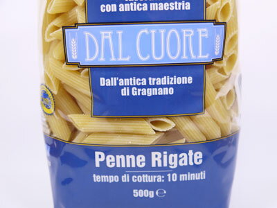 ダル クオーレ ショートパスタ ペンネリガーテ 500g イタリア産 スパゲティ スパゲ...