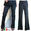 MONTANA イタリア製 インポート 切り替えブーツカットパンツ ロングパンツ (ブラック) モンタナ