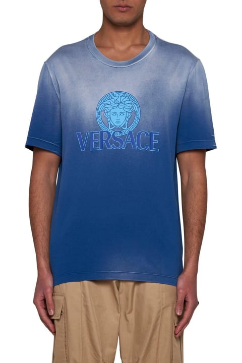 Versace シャツ メデューサロゴ グラデーションプリント クルーネック Tシャツ