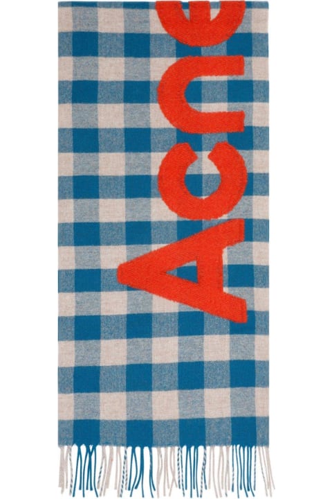 Acne Studios スカーフ チェックロゴディテールスカーフ