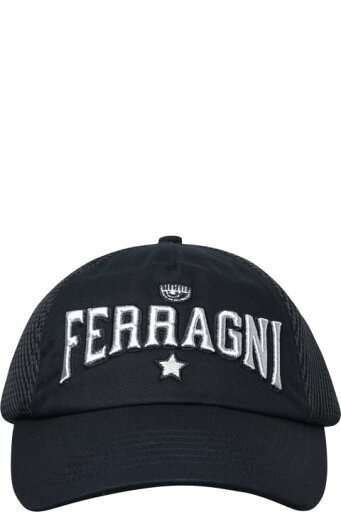 Chiara Ferragni 帽子 ブラックコットンブレンドのハット Chiara Ferragni 帽子 ブラックコットンブレンドのハット